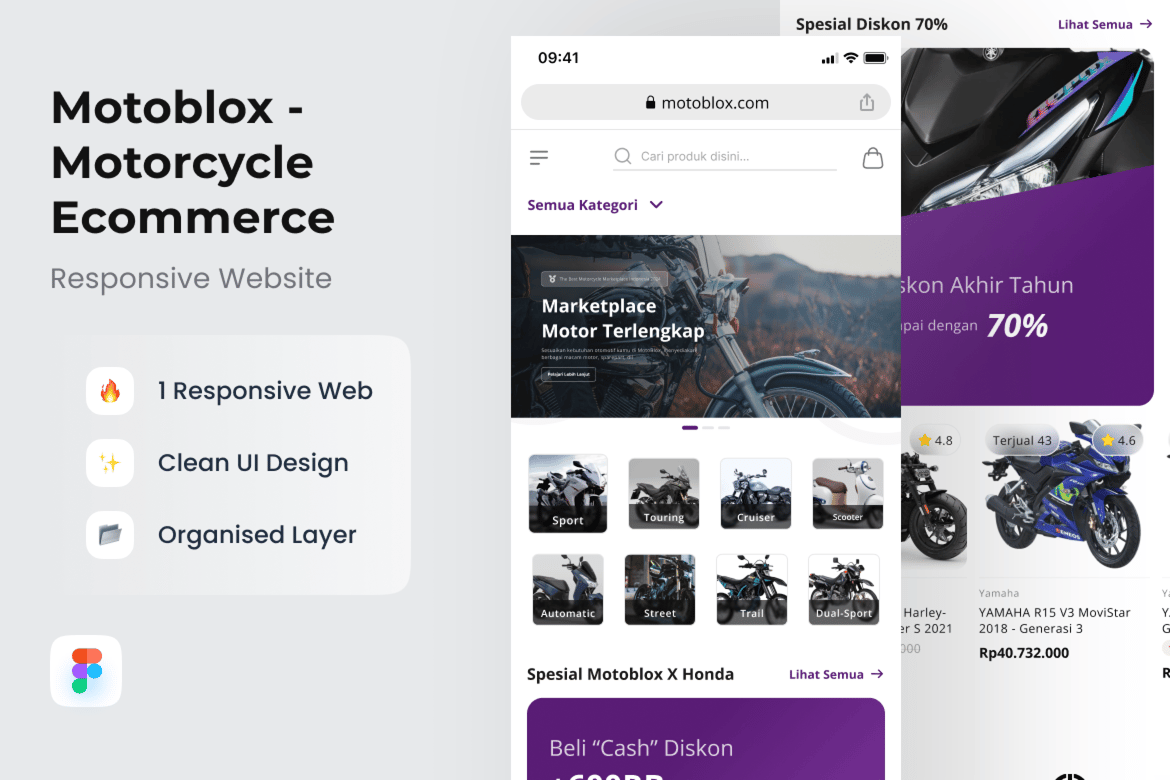 Download Motoblox - Motorcycle Ecommerce - Responsive Figma Design