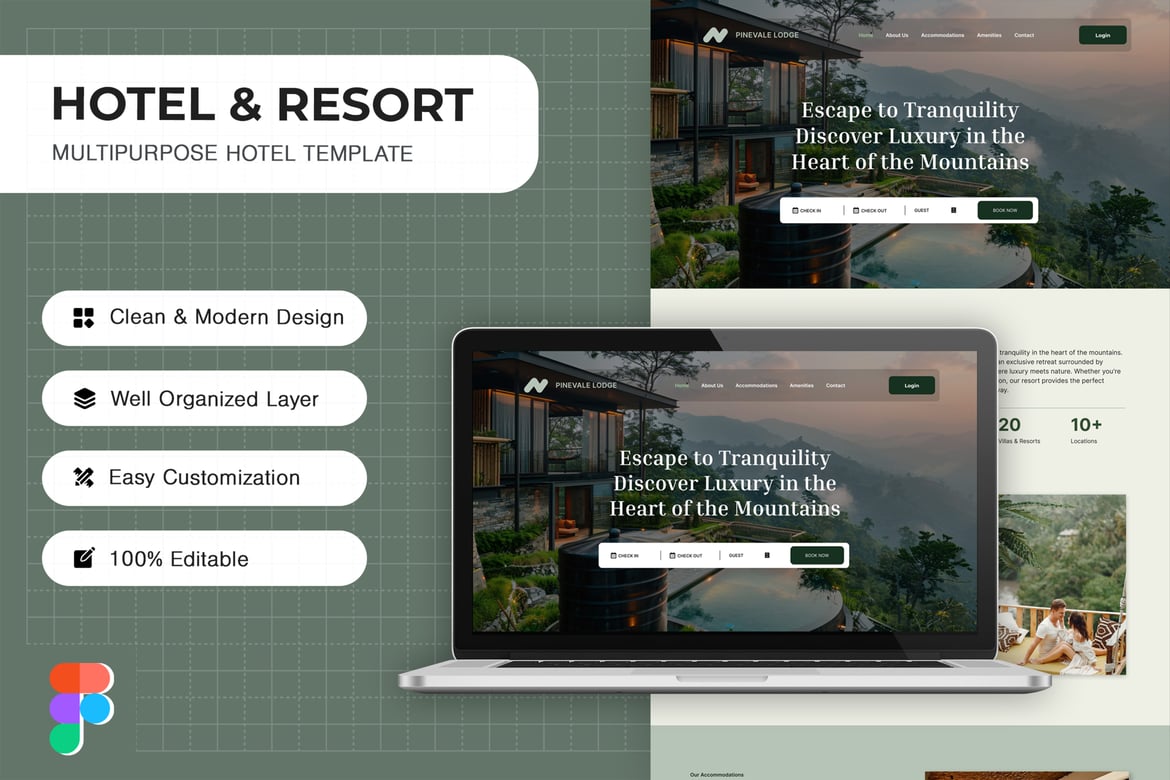 Download Mountain Resort - Landing Page UI KIT