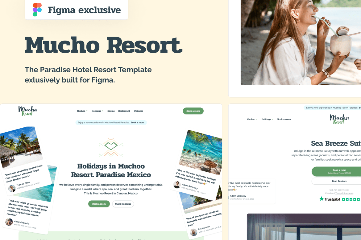 Download Muchoo - Paradise Hotel Resport - Website Template Figma Design