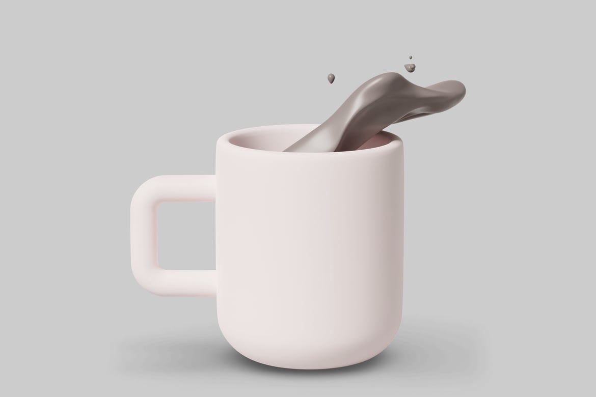 Download Mug with brown liquid 3D Model