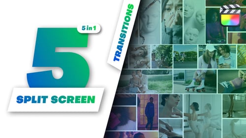 Download Multiscreen Transitions - 5 Split Screen Apple Motion Template