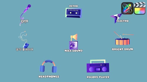 Download Music Icons And Titles for FCPX Apple Motion Template