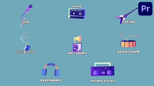 Download Music Icons And Titles for Premiere Pro Premiere Pro Template