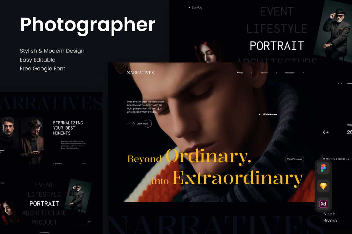 Download Narratives - Photographer Website Figma Design