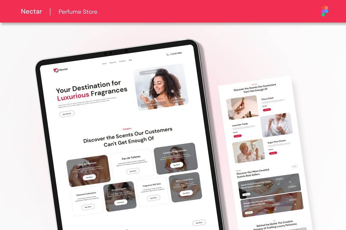 Download Nectar - Perfume Store Figma Website Design Figma Design