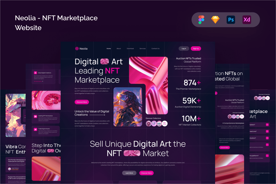 Download Neolia - NFT Marketplace Website Figma Design