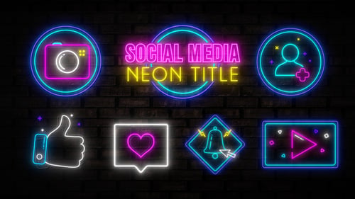 Download Neon Social Media Titles Premiere Pro Template