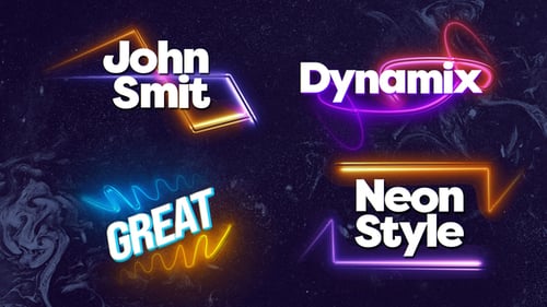 Download Neon Text Animation After Effect Template