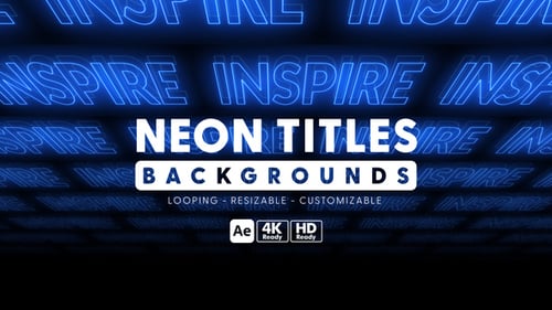 Download Neon Titles Backgrounds After Effect Template