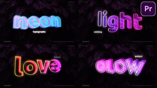 Download Neon Titles - Neon Typography Premiere Pro Template