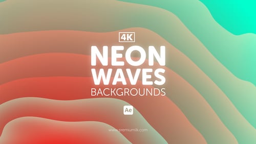 Download Neon Waves Backgrounds After Effect Template