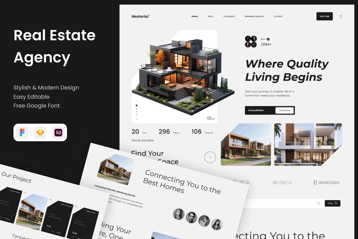 Download Nestoria - Real estate agency website Figma Design