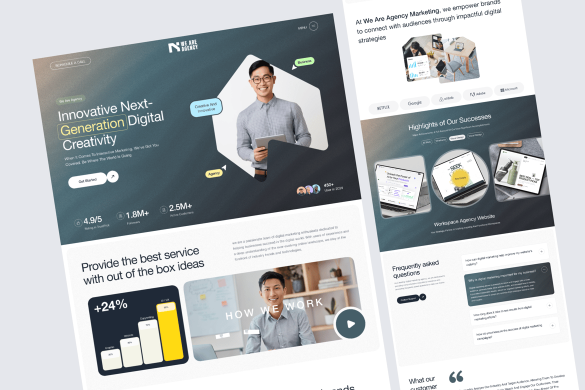 Download New Are Agency - Agency Landing Page Figma Design