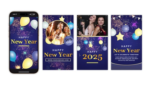 Download New Year Celebration Instagram Stories After Effect Template