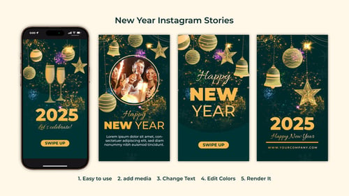 Download New Year Instagram Stories | New Year Opener After Effect Template