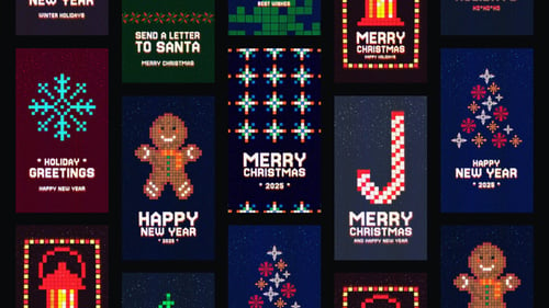 Download New Year Pixel Stories After Effect Template