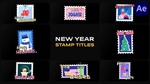 Download New Year Stamp Titles for After Effects After Effect Template