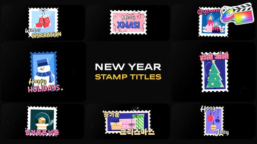 Download New Year Stamp Titles for FCPX Apple Motion Template