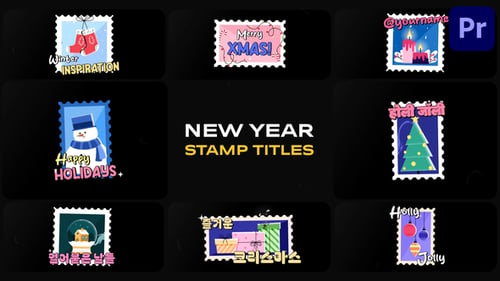 Download New Year Stamp Titles for Premiere Pro Premiere Pro Template