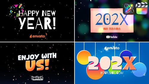 Download New Year Typography for FCPX Apple Motion Template