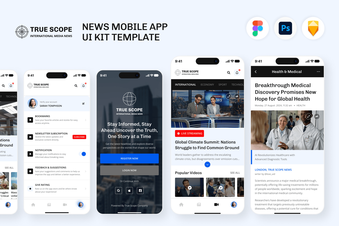 Download News Mobile App Figma Design