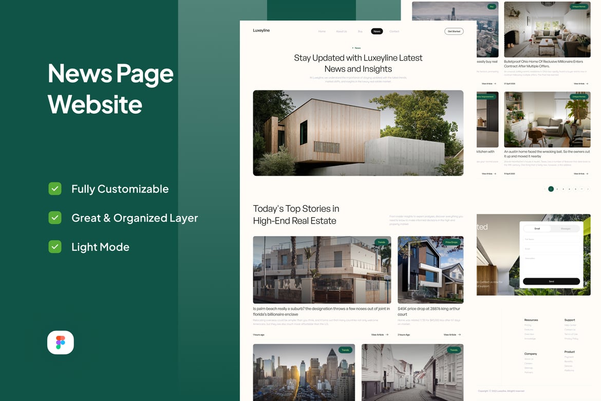 Download News Page - Luxeyline Figma Design