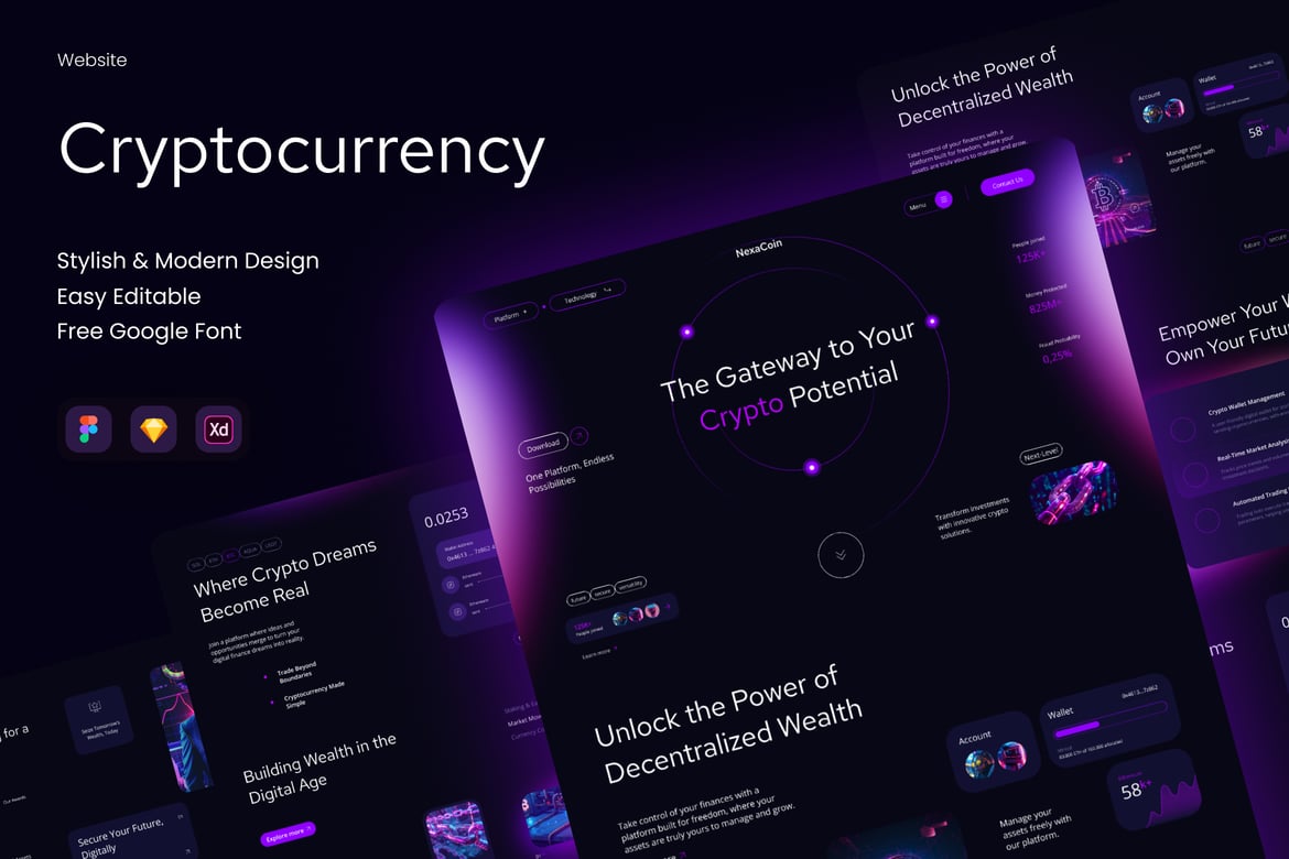 Download NexaCoin - Cryptocurrency website Figma Design