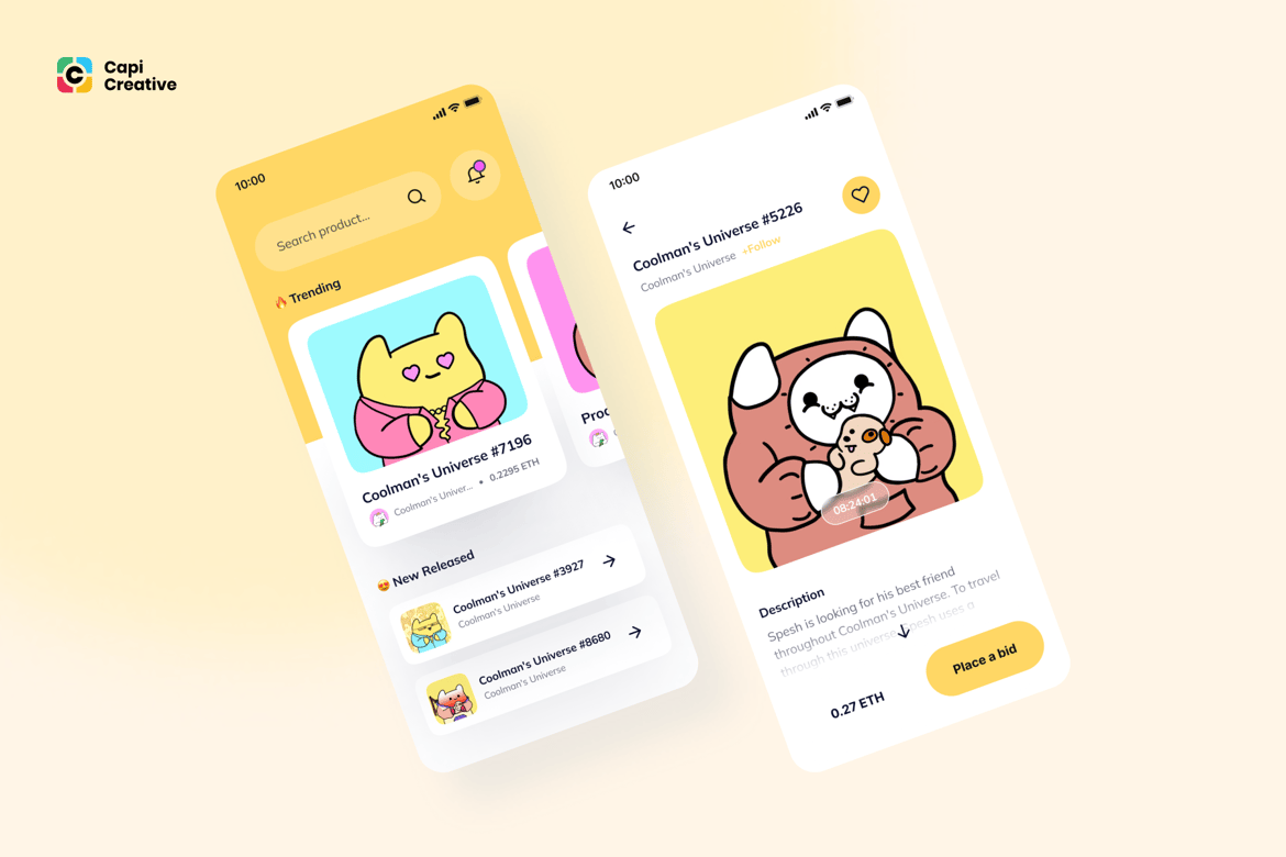 Download NFTs Doodles App UI Concept Figma Design