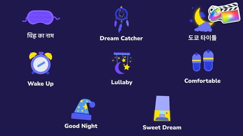 Download Night Sleep Icons And Titles for FCPX Apple Motion Template