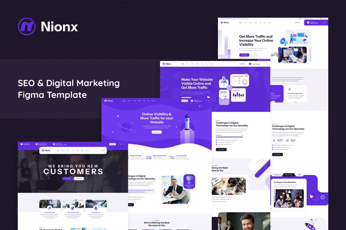 Download Nionx - SEO & Digital Marketing Figma Template Figma Design