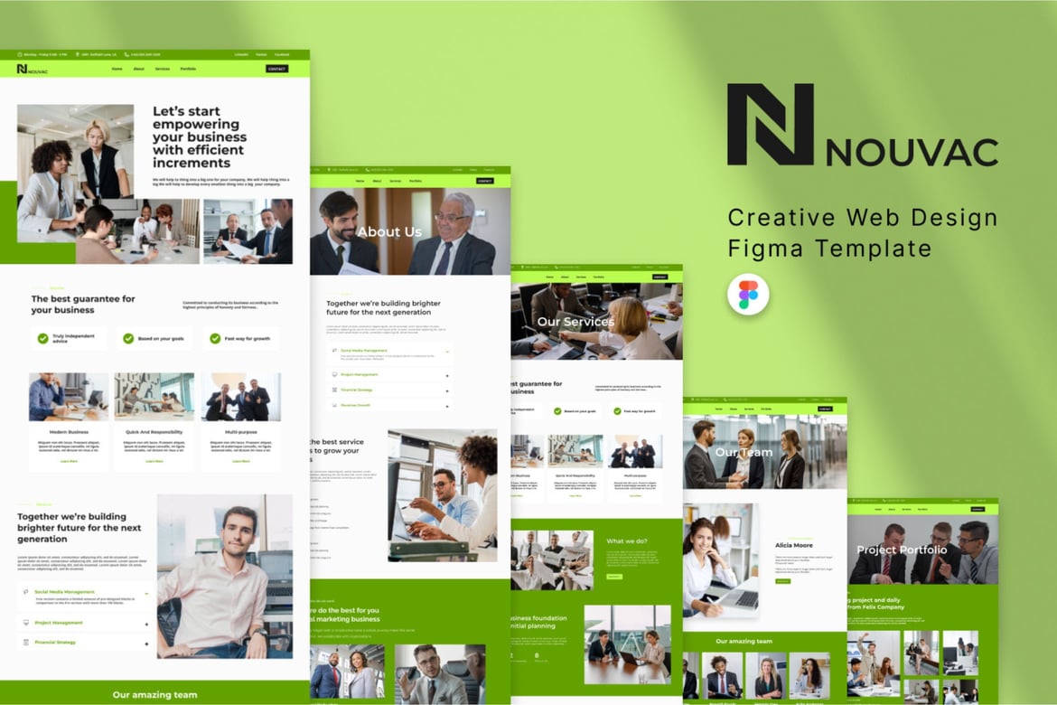 Download Nouvac - Business Agency Figma Website Template Figma Design