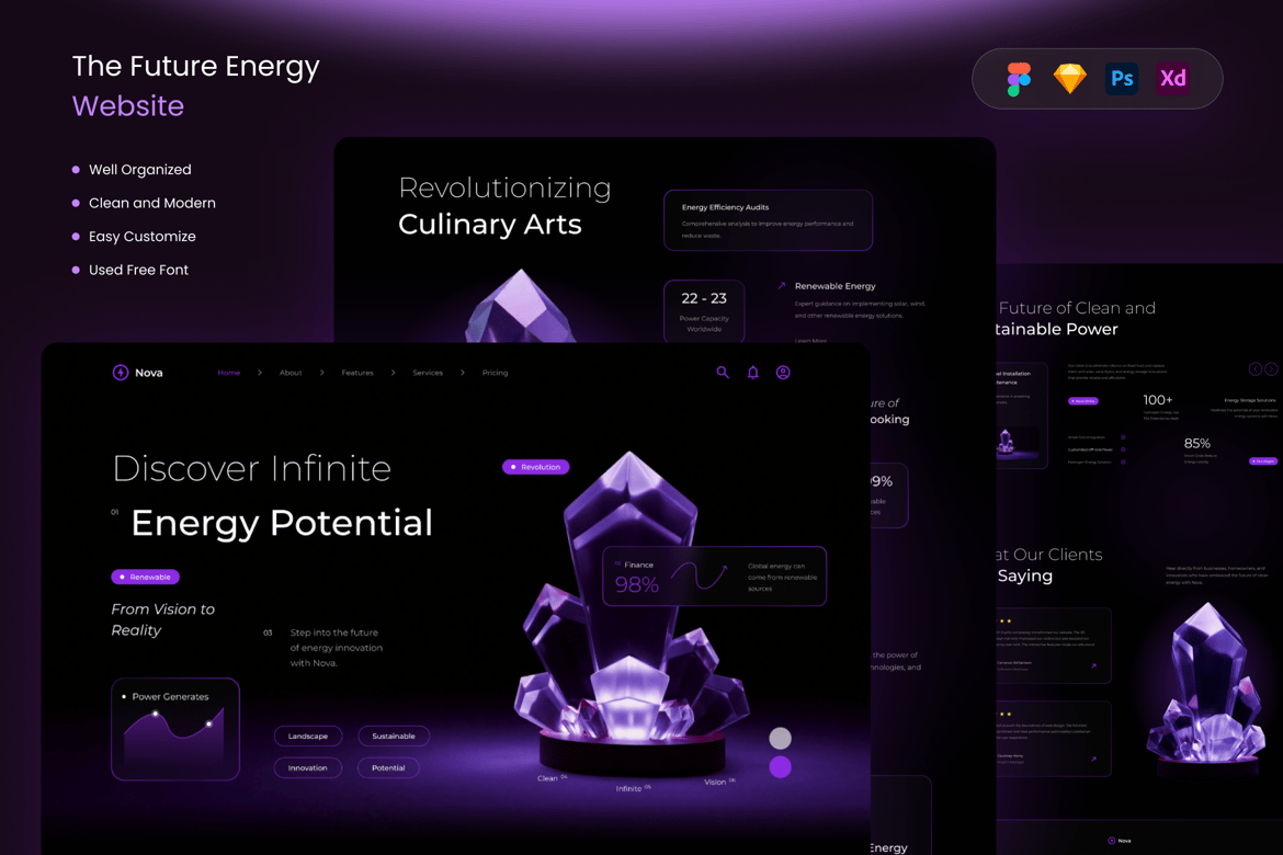 Download Nova -  The Future Energy Website Figma Design