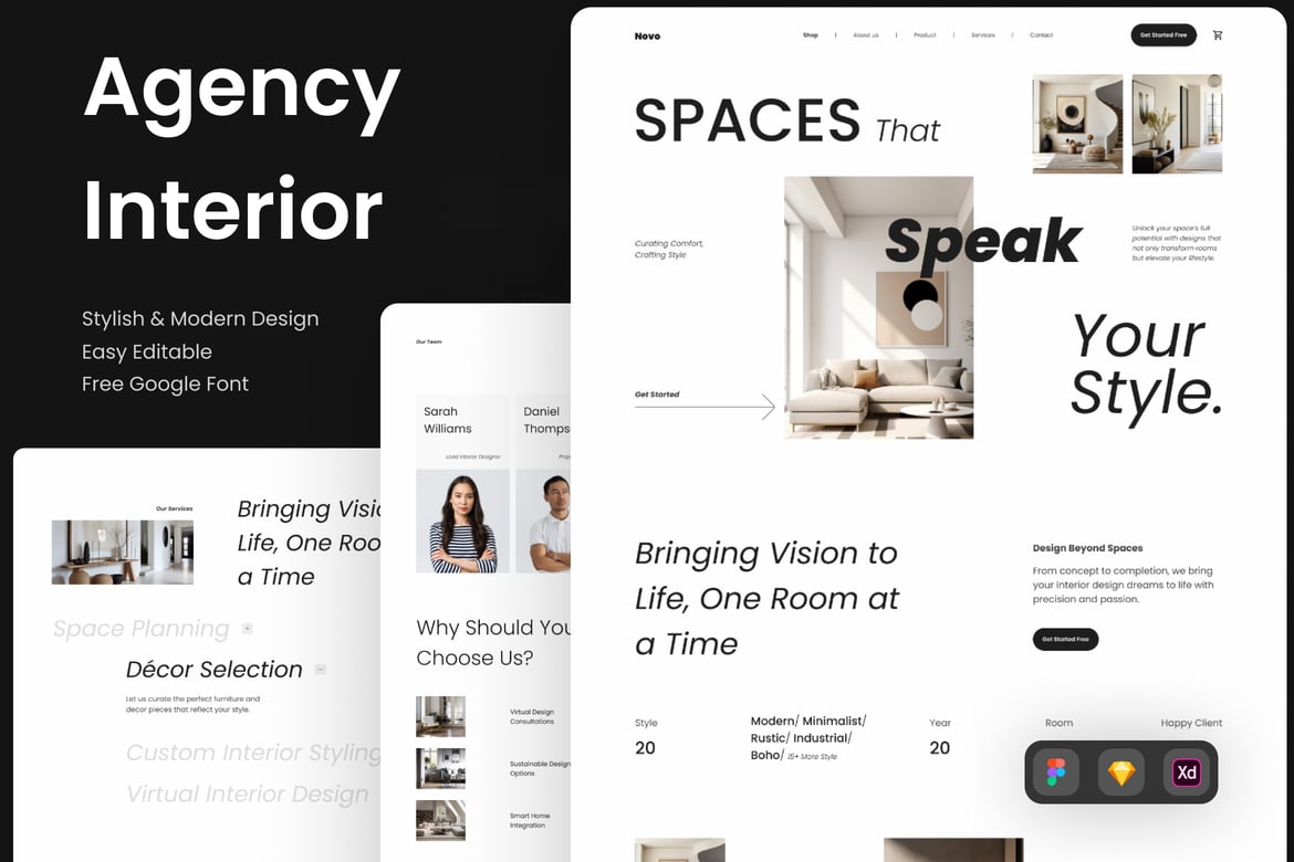 Download Novo - Agency Interior Design Website Figma Design