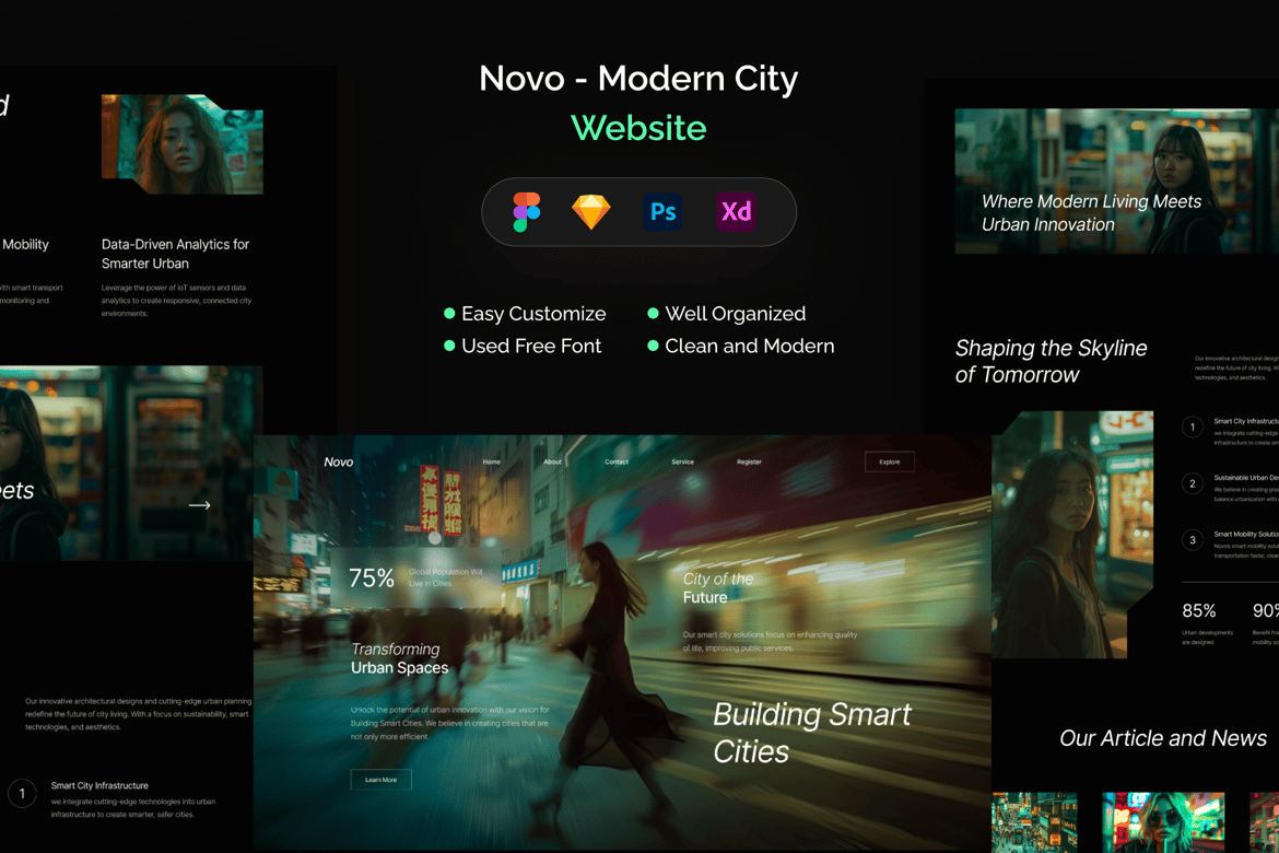 Download Novo - Modern City Website Figma Design