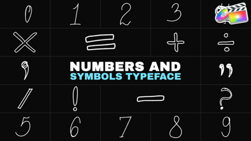 Download Numbers And Symbols Typeface | FCPX Apple Motion Template