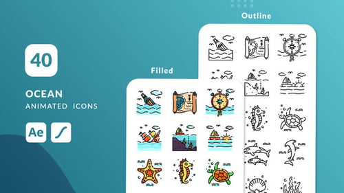 Download Ocean Animated Icons | After Effects After Effect Template