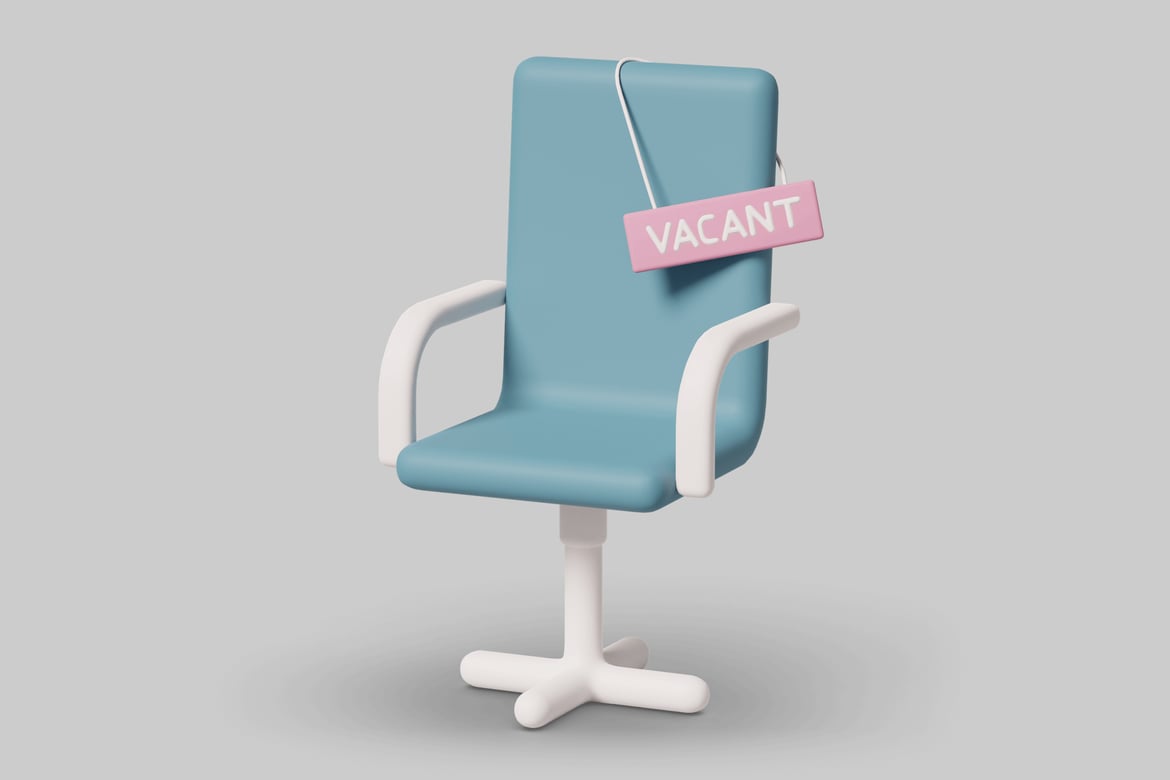 Download Office chair with vacant sign 3D Model