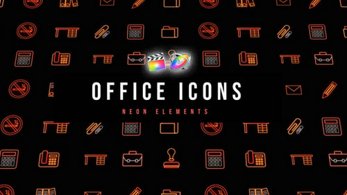 Download Office Neon Icons Apple Motion Template