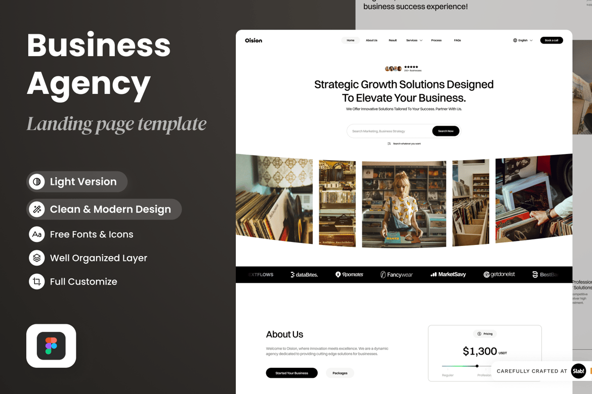 Download Oision - Business Agency Landing Page Figma Design