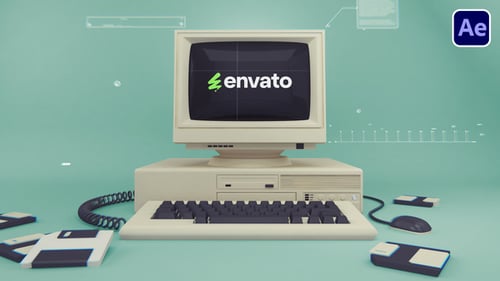 Download Old Computer Logo After Effect Template