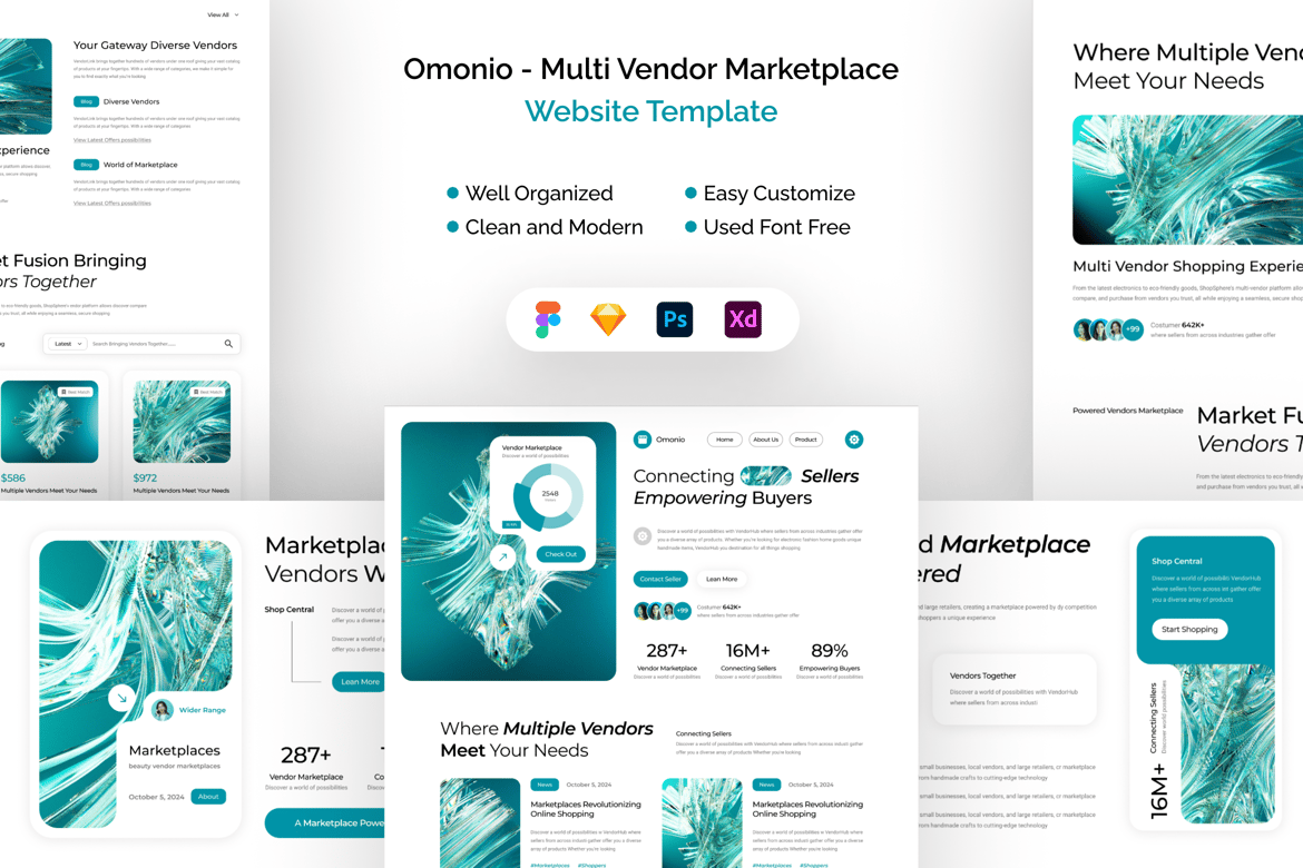 Download Omonio - Multi Vendor Marketplace Website Figma Design