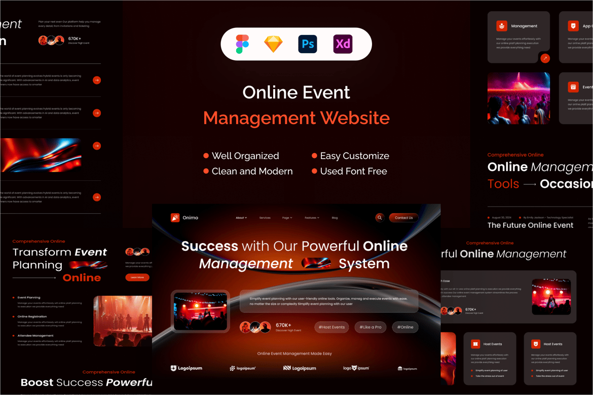 Download Onimo - Online Event Management Website Figma Design