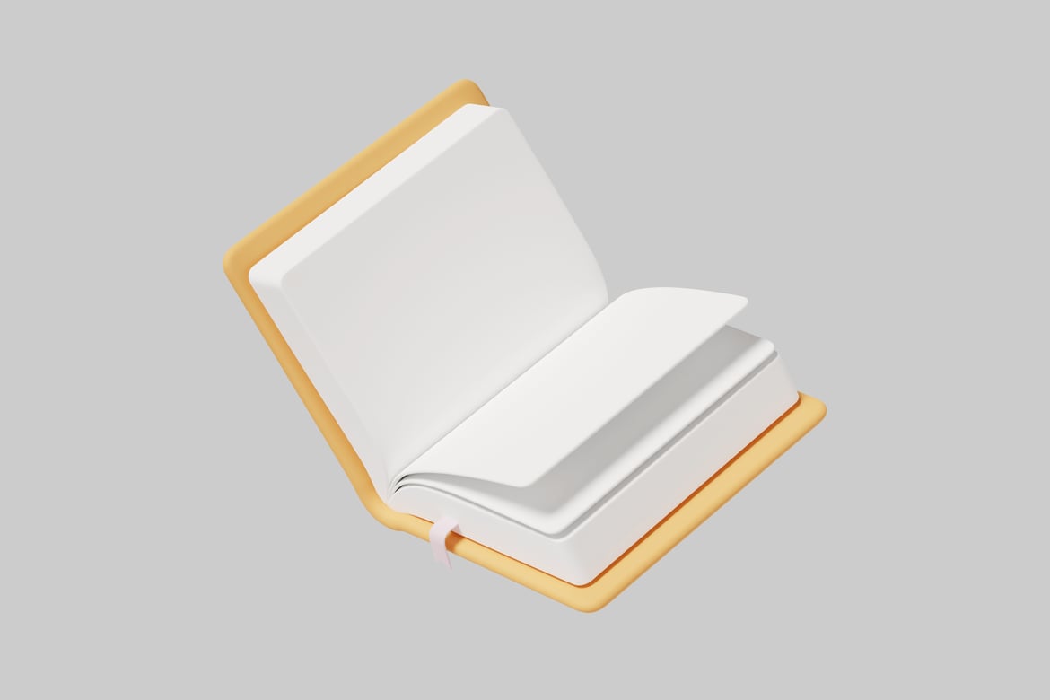 Download Open book with yellow border 3D Model