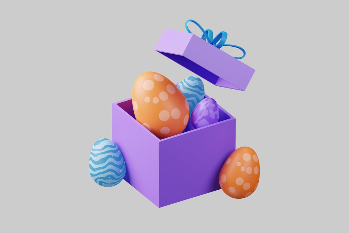 Download Open box with eggs 3D Model