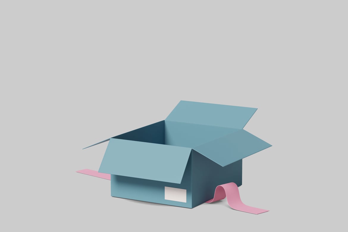 Download Open box with pink ribbon 3D Model