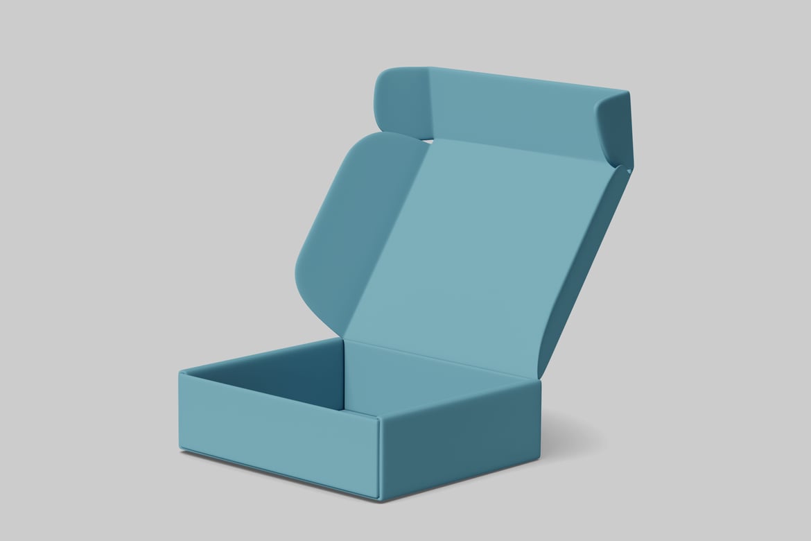 Download Open light blue box 3D Model