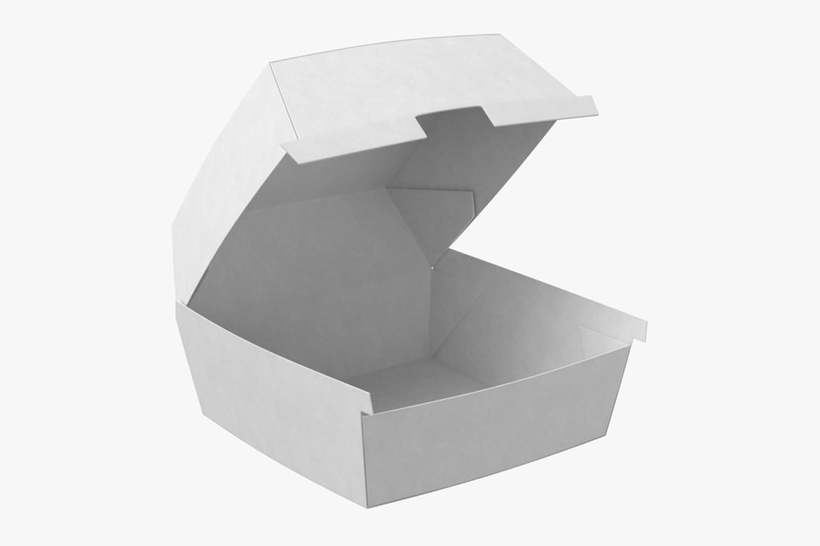 Download Opened White Burger Packaging 3D Model