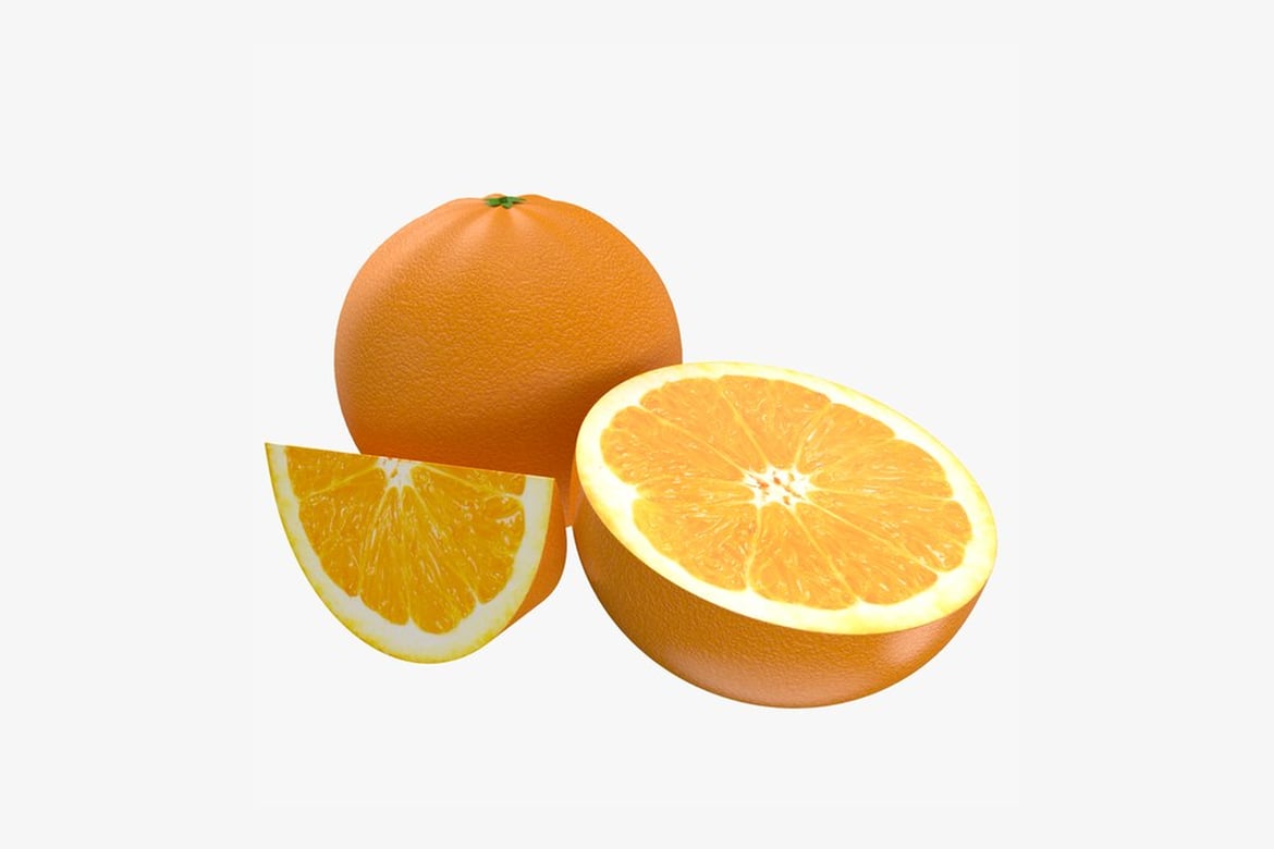 Download Orange Fruits, Orange, Slice, and Half A Visual Study 3D Model