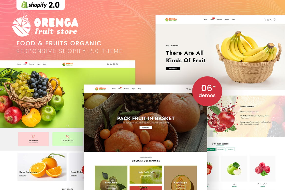 Download Orenga - Food & Fruits Organic Shopify 2.0 Theme