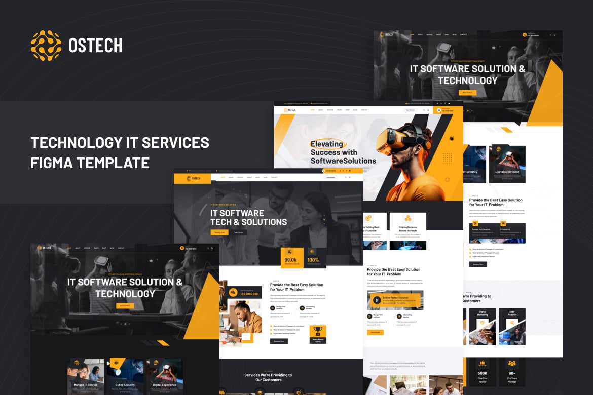 Download Ostech - Technology IT Services Figma Template Figma Design